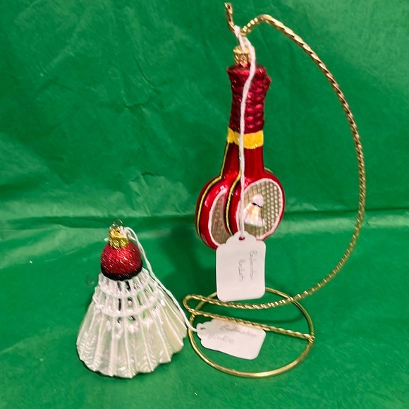 pinnacle peak Holiday Handmade Glass Blown Badminton Ornament Set